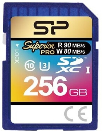 Silicon Power SP256GBSDXCU3V10 Superior Pro 256 GB SDXC UHS-I Card Class 10 90 MB/s Memory Card Compatible with Camera image 1