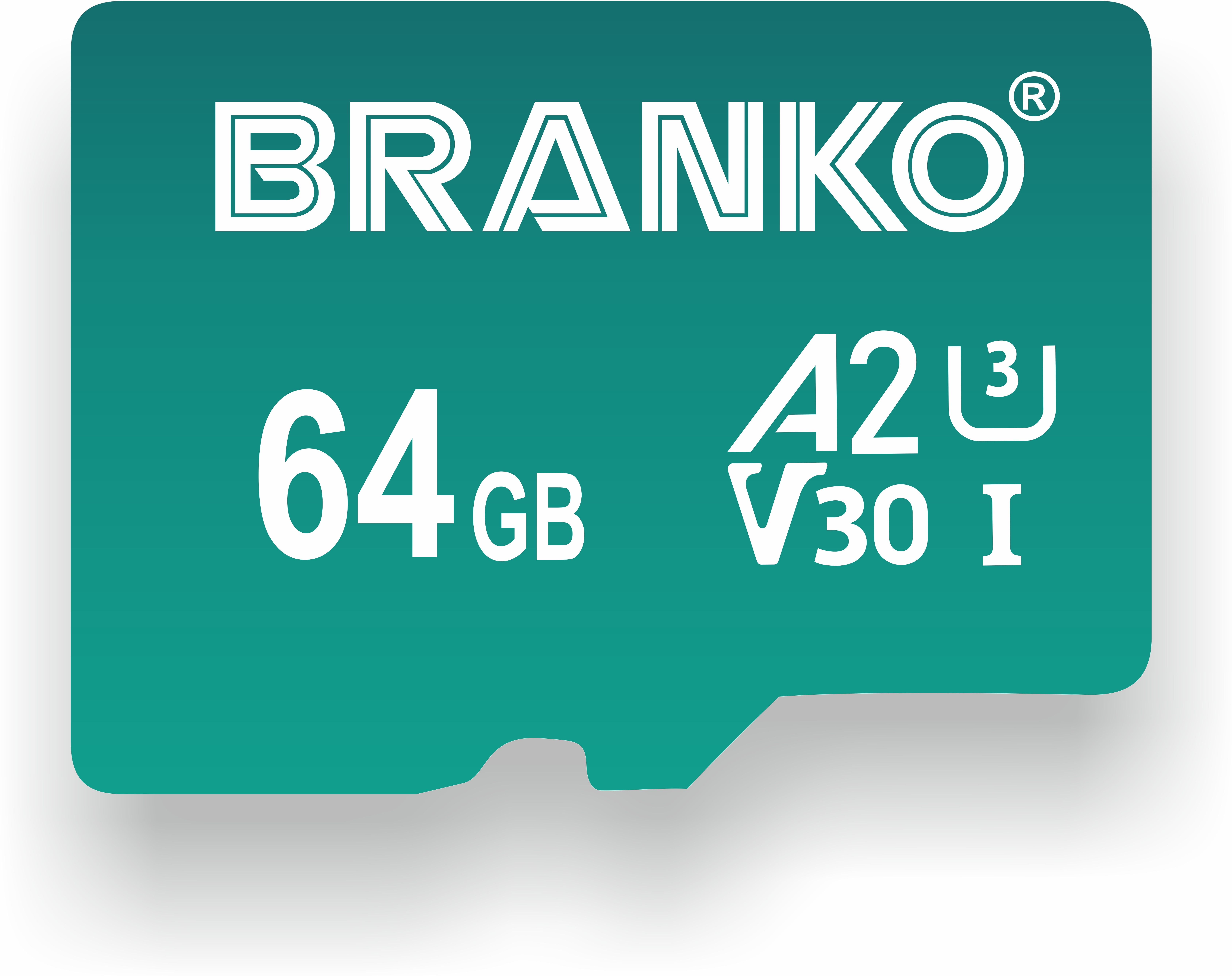 Branko V30 A2-64GB A2 64 GB MicroSD Card UHS Class 3 130 MB/s Memory Card Compatible with Camera image 1