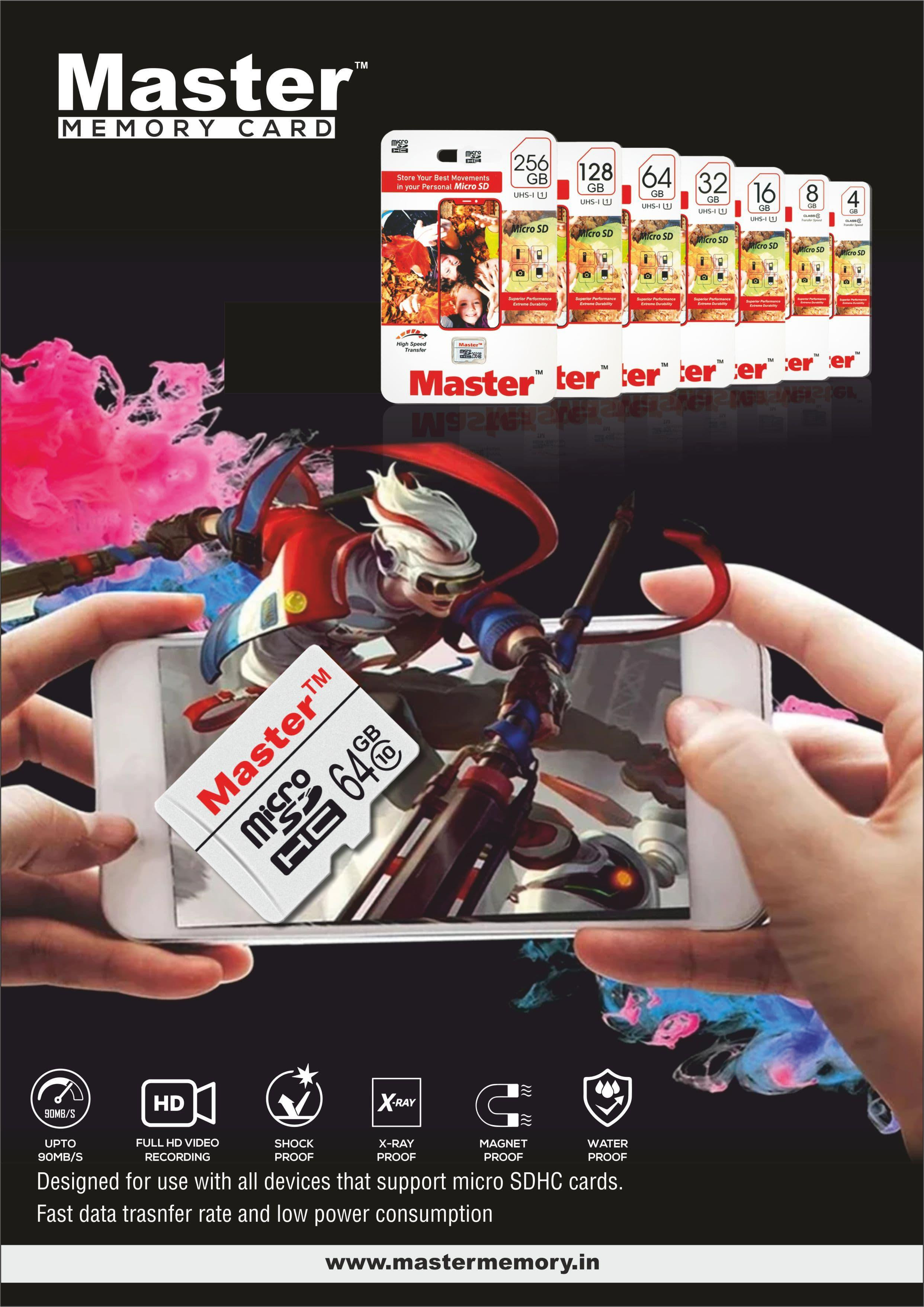 Master Memory Memoey Card 4 GB Memoey Card 4 GB 4 GB MicroSD Card Class 10 90 MB/s Memory Card Compatible with Camera, Computer, Gaming Console, Mobile, Tablet image 1