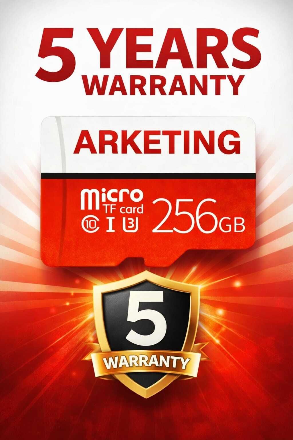 ARKETING FT7 TF 256 256 GB MicroSD Card Class 10 120 MB/s Memory Card Compatible with Camera, Computer, Mobile, Tablet