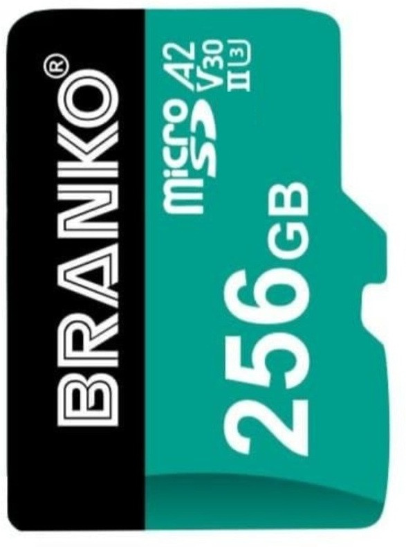Branko MSD A2-256GB A2 256 GB MicroSDXC UHS Class 3 130 MB/s Memory Card Compatible with Camera image 1