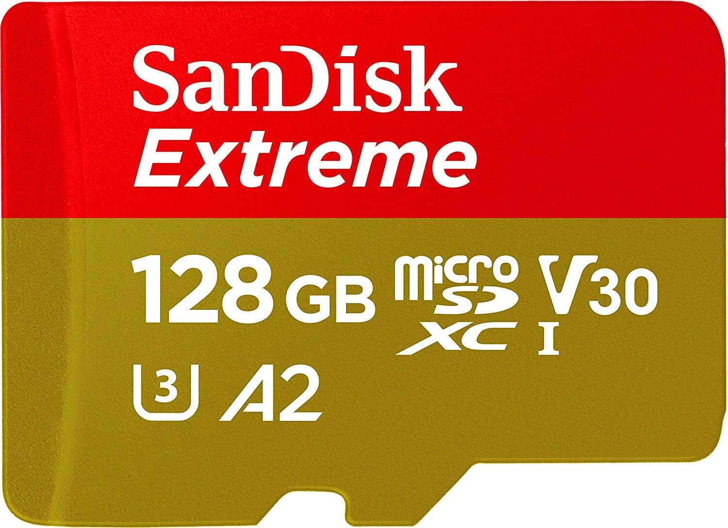 SanDisk Extreme A2 128 GB MicroSD Card Class 10 190 MB/sMemory Card
