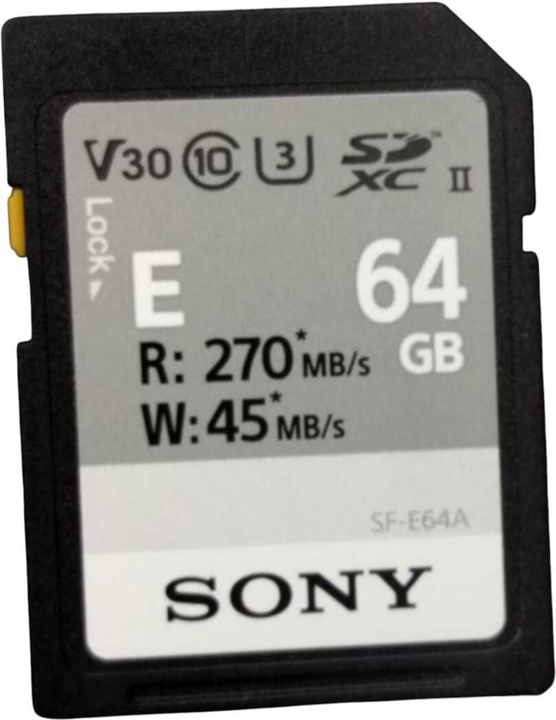 SONY SF-E64A Hi- Speed Memory Card 64Gb Read speed 270mb/ps write Speed 45mb/ps SF-E64A 64 GB MicroSDXC Class 10 270 MB/s Memory Card Compatible with Camera, Computer-picture-10