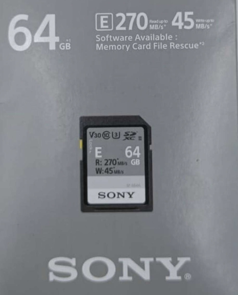 SONY SF-E64 Hi- Speed SF-E64A 64 GB MicroSDXC Class 10 270 MB/s Memory Card Compatible with Camera, Gaming Console, Computer image 1