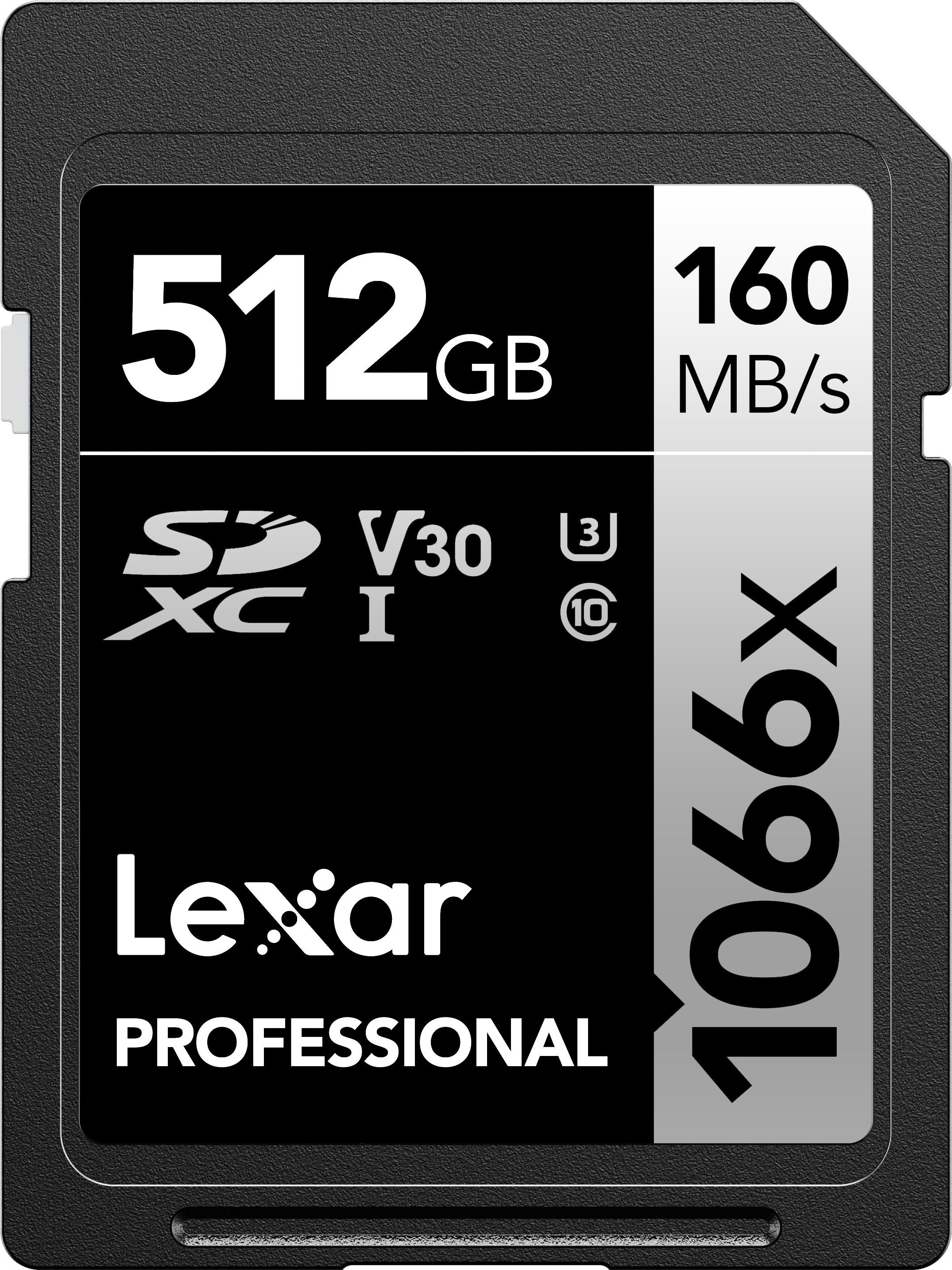Lexar Professional 1066x 512 GB SDXC Class 10 160 MB/sMemory Card-image-1