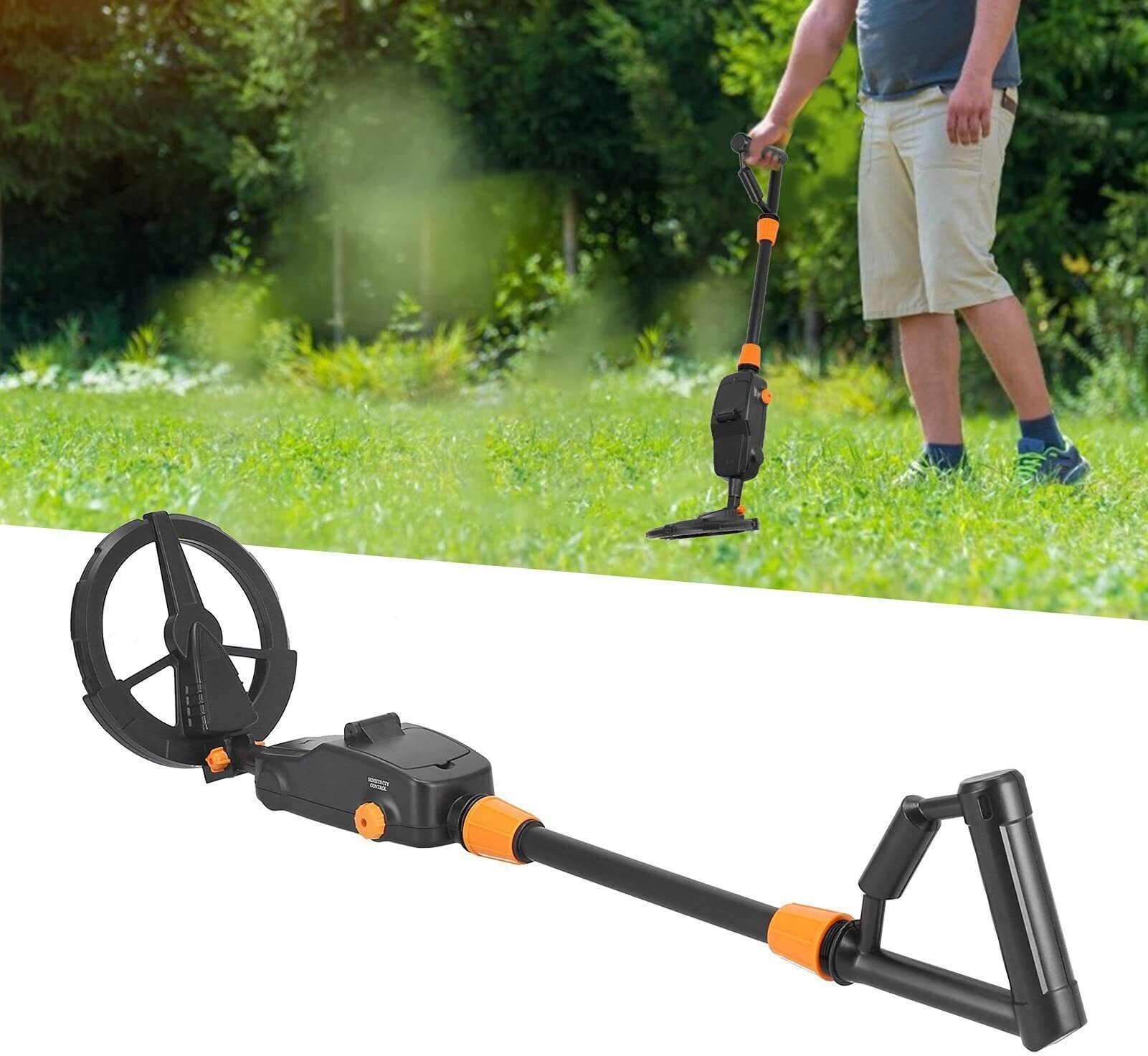 WENGONVILA Kids Treasure Hunting Adventure Set with Bag, Shovel and Rake Advanced Metal Detector