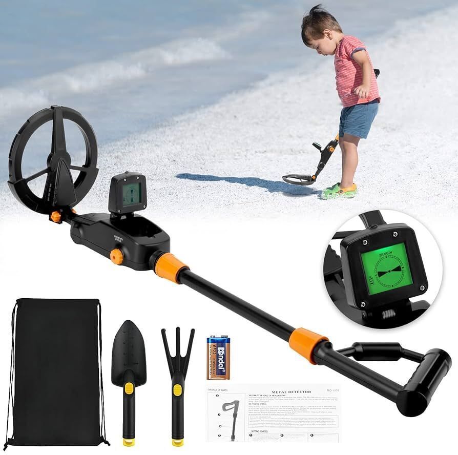 WENGONVILA Waterproof Kids Metal Detector with Treasure Digging Tools Advanced Metal Detector