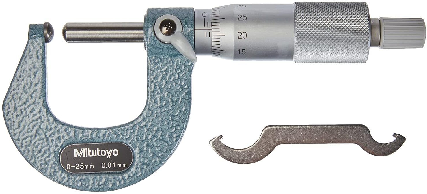 mitutoyo Spherical Face Micrometer, Ratchet Stop, 0.01mm graduation, -0.003mm Accuracy | Micrometer Screw Gauge-picture-47