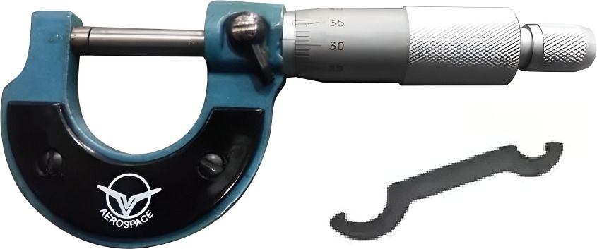 Outside Micrometer 0-25mm/0.01mm With Two Side Carbide Tip With Adjusment Key Micrometer Screw Gauge