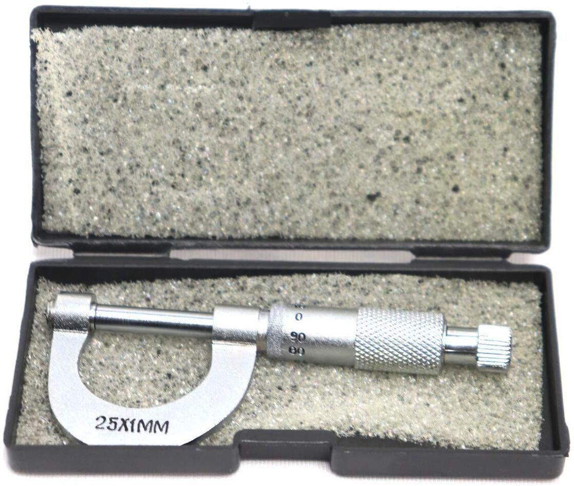 balenciag Screw Gauge 0-25mm [25x1/100] S.S thread in Black plastic Box Micrometer Screw Gauge-picture-10