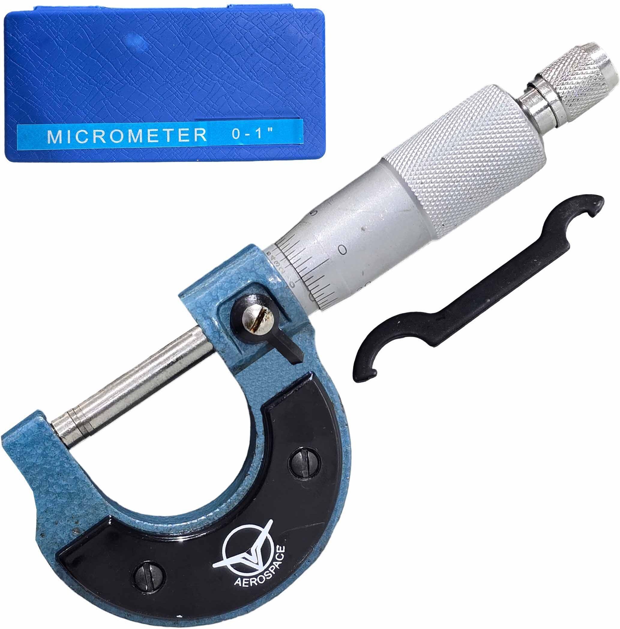 High Accuracy Outside Micrometer 0–1", Carbide Measuring Faces, 0.0001" Micrometer Screw Gauge-image-36