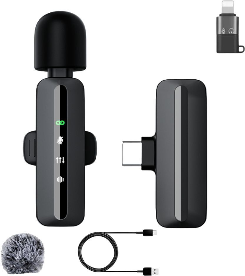 GADGETSWEAR Wireless Lavalier Clip-On Microphone, Portable Single Mic for YouTube, Podcast Camera Microphone-picture-19