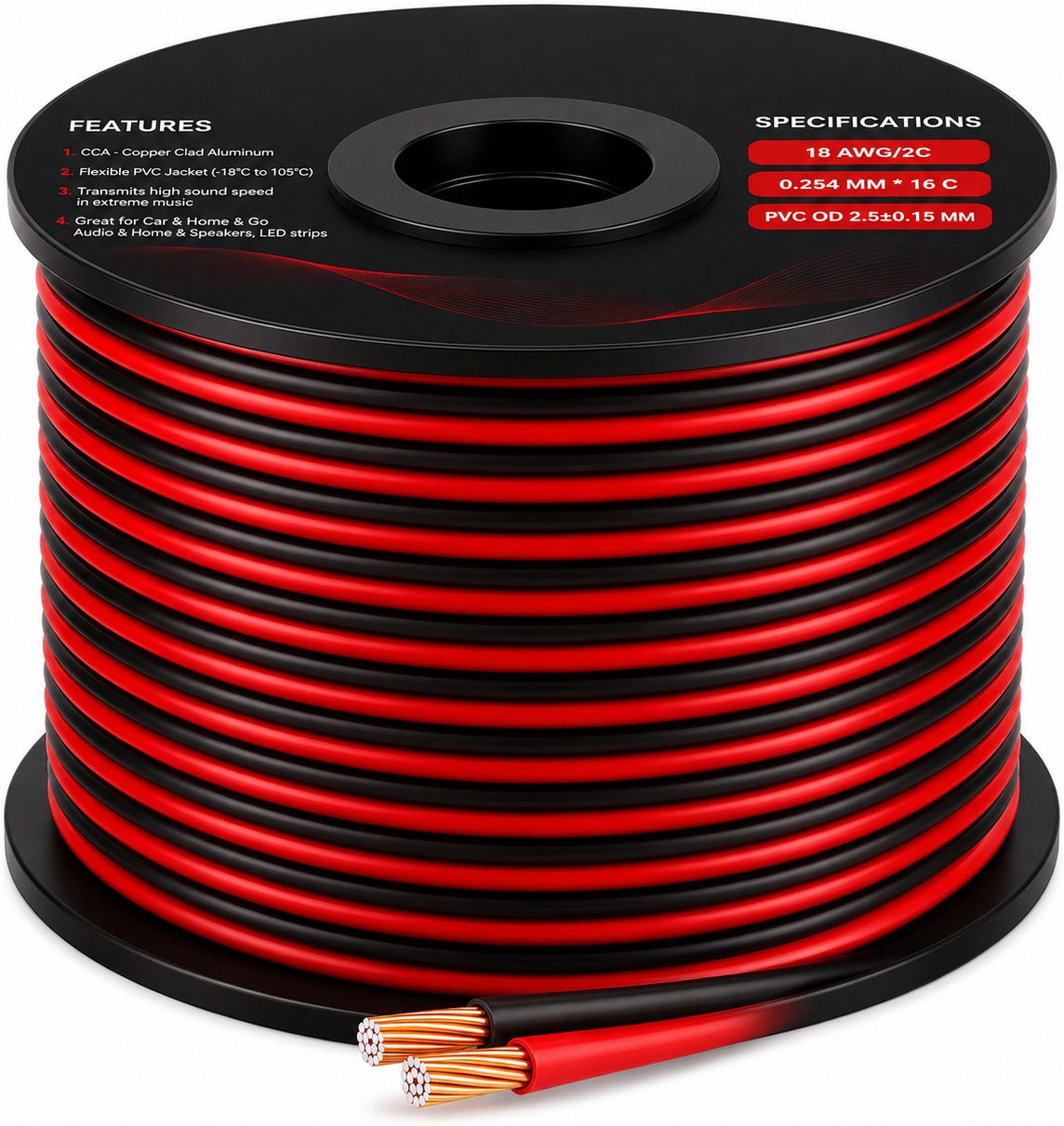 mocking bird 10 Meter 14 Gauge Speaker Cable Wire 2 Conductors Audio Speaker Cable Perfect for Car Speakers, Stereos, Subwoofers, and Home Theater Systems-picture-11
