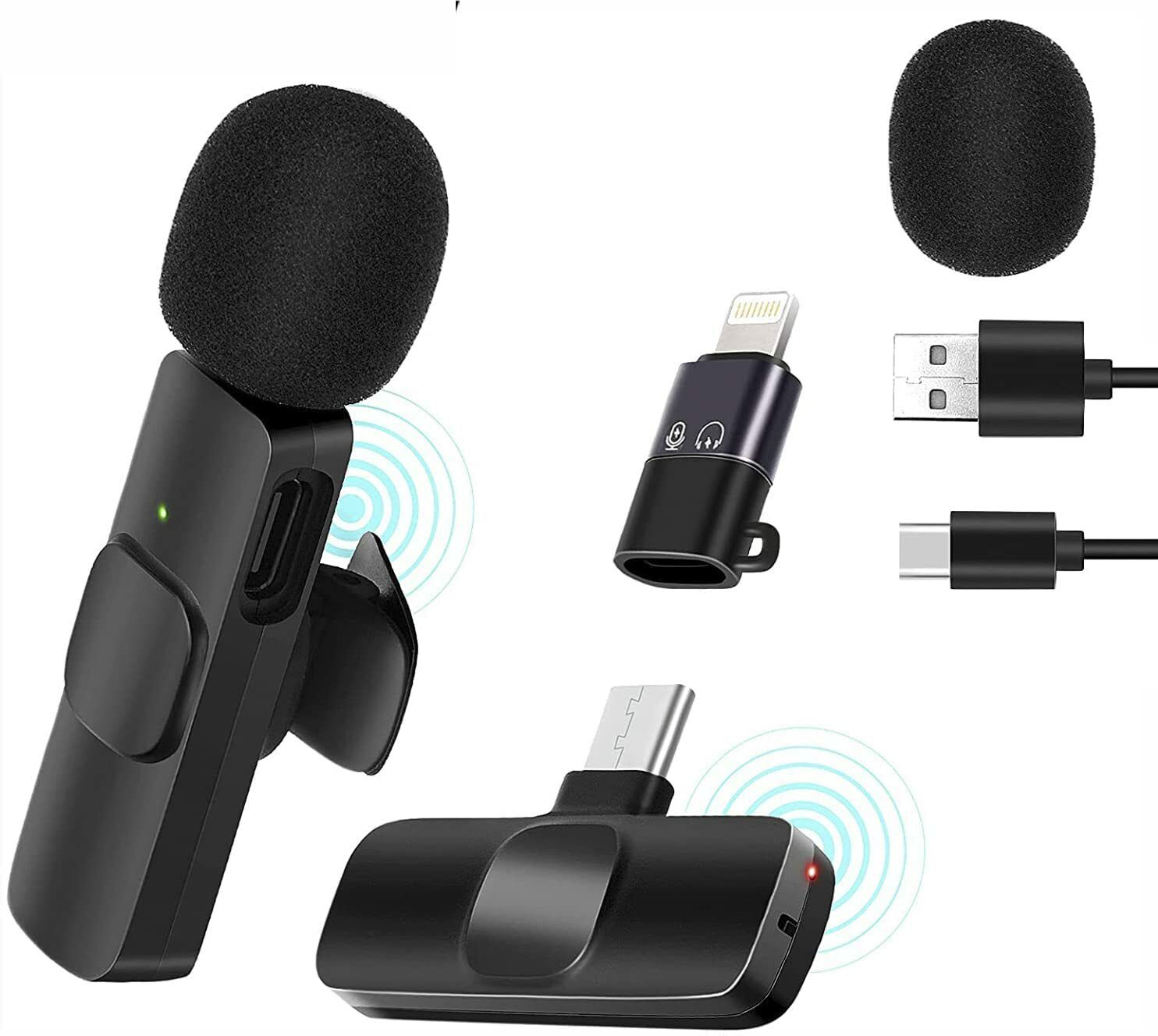 K8 Wireless Microphone Clip on Collar Mic, Digital Mini Lavalier Microphones Wireless Microphone-image-22
