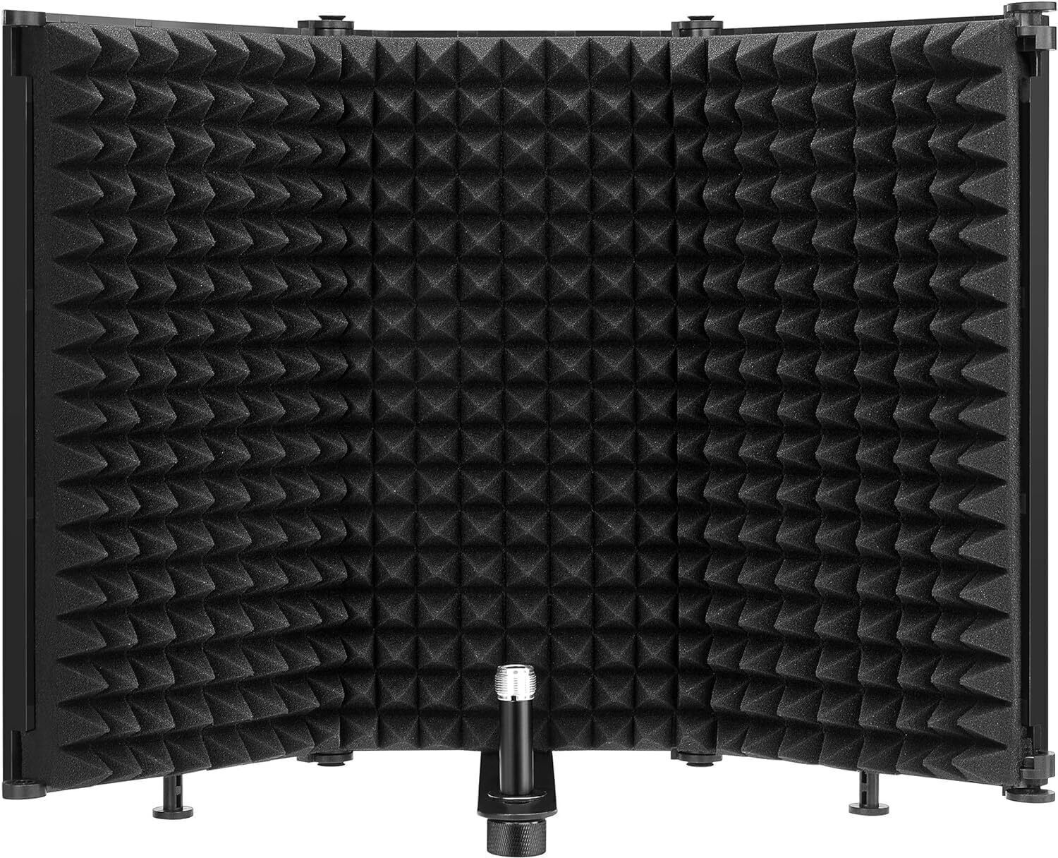 dawnrays Professional Microphone 3-Panels Isolation Shield with Foldable and Portable Vocal Booth Filter Mic High Density Windscreen Sound Absorbent Foam Reflector for Singing,Studio Recording Streaming isolation shield-picture-14