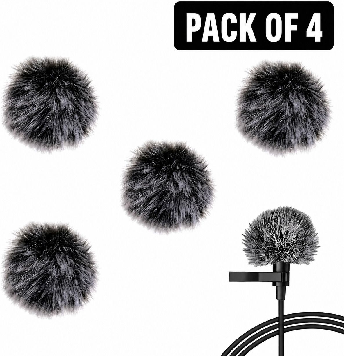 mocking bird Mini Wireless Furry Windscreen Compatible with Lapel Microphone for Recording Wind Muff Mic Cover to Reduce Plosive and Better Highlight the Vocals(4Pcs Foam)-picture-9