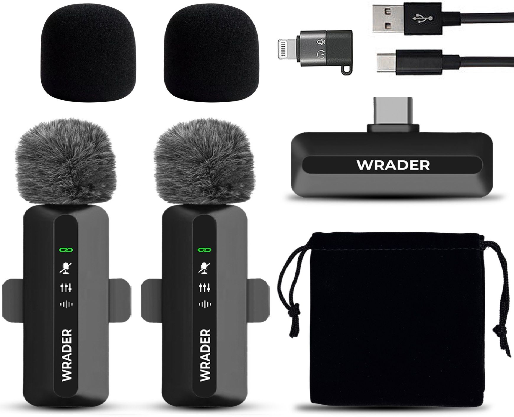wrader Wireless Lapel Mic with Noise Cancellation for Video Recording and Vlogs Mobile Microphone-picture-14
