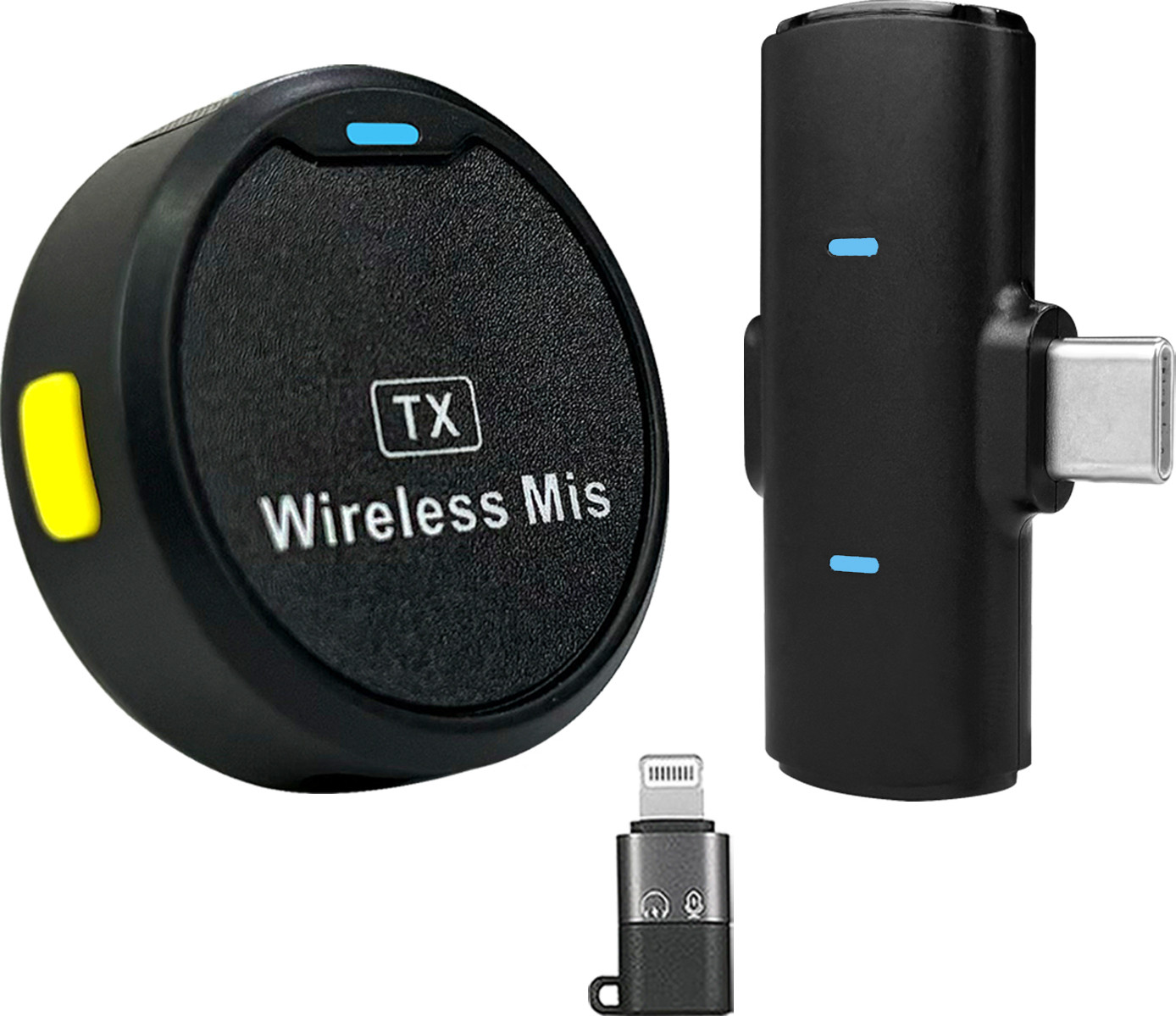 mobizac Wireless Round Collar Mic with Cancellation for Video Recording and Vloging Microphone image 1