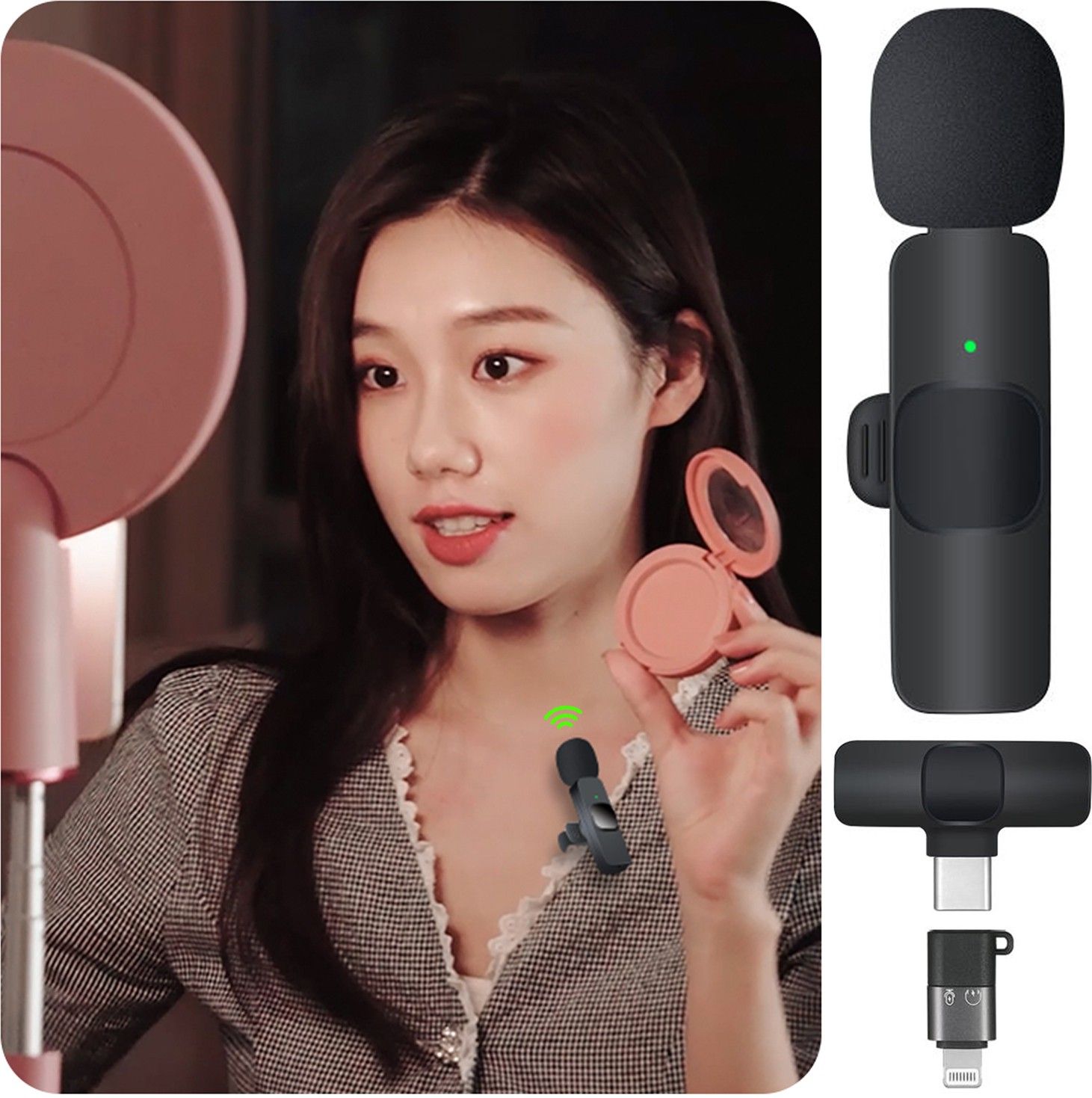 Exclusive Edition K8 Wireless Microphone for iOS and Android Smartphones Type C Collar Microphone for Mobiles-image-24