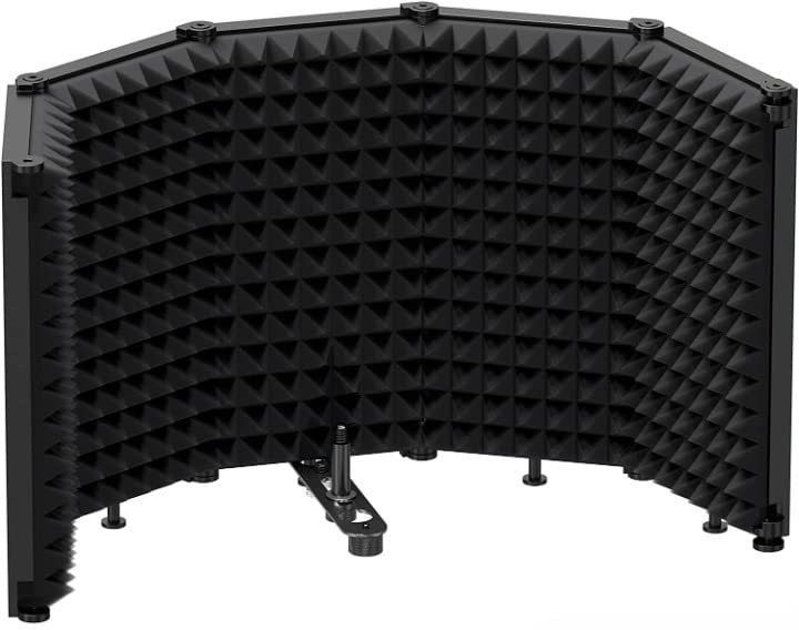 Mic Isolation Shield - Portable Vocal Booth Studio Acoustic Sound Shield Microphone-image-27