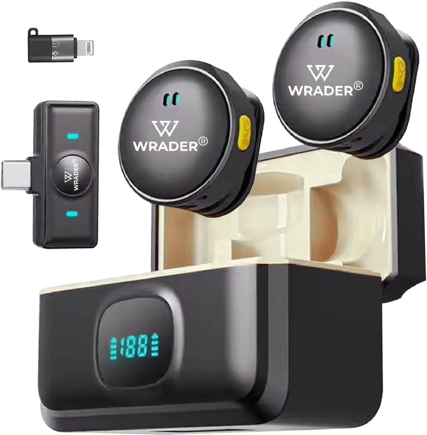 wrader Dual Wireless Mic with Noise Reduction for Audio Recording, Vloging, ASMR, Reels Microphone-picture-43