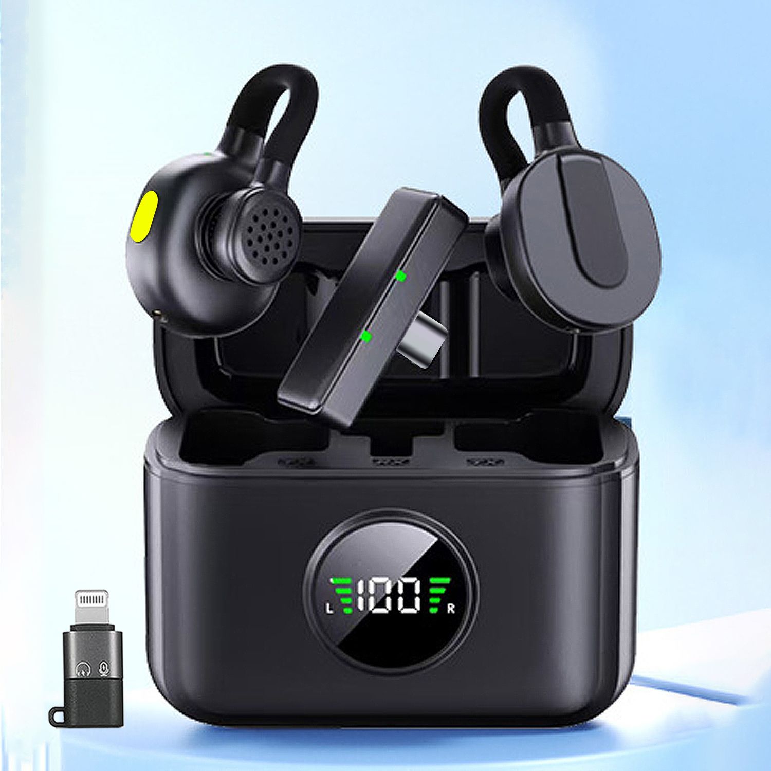 mobizac Headset Style Dual User Wireless Microphone with Noise Cancellation for Youtube Video Recording Mic-picture-16