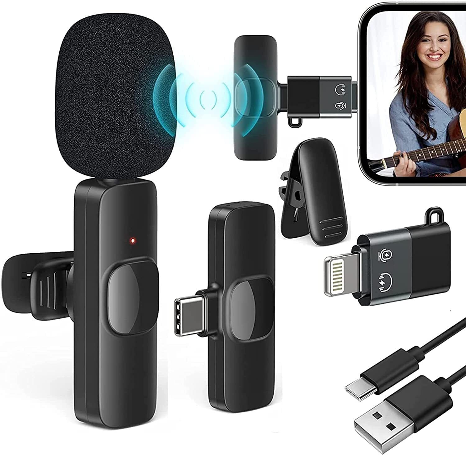 K8 Wireless Lapel Mic for YouTube Facebook Live Stream Video Recording Vlog Microphone-image-25