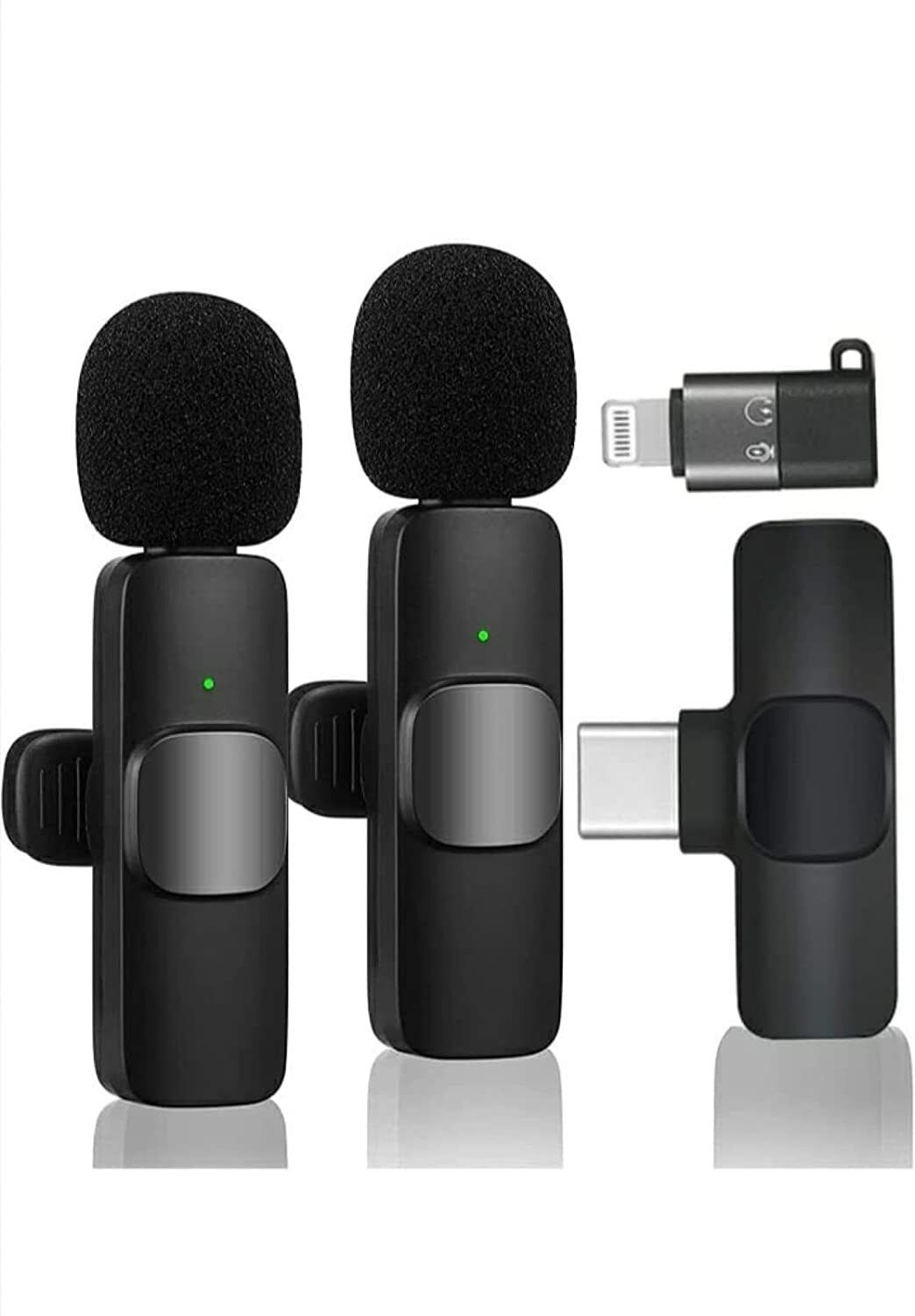K-9 Dual Receivers (2 Mics,1 Input) TYPE-C ANDROID & I-PHONE PLUG & PLAY WIRELESS MICROPHONE