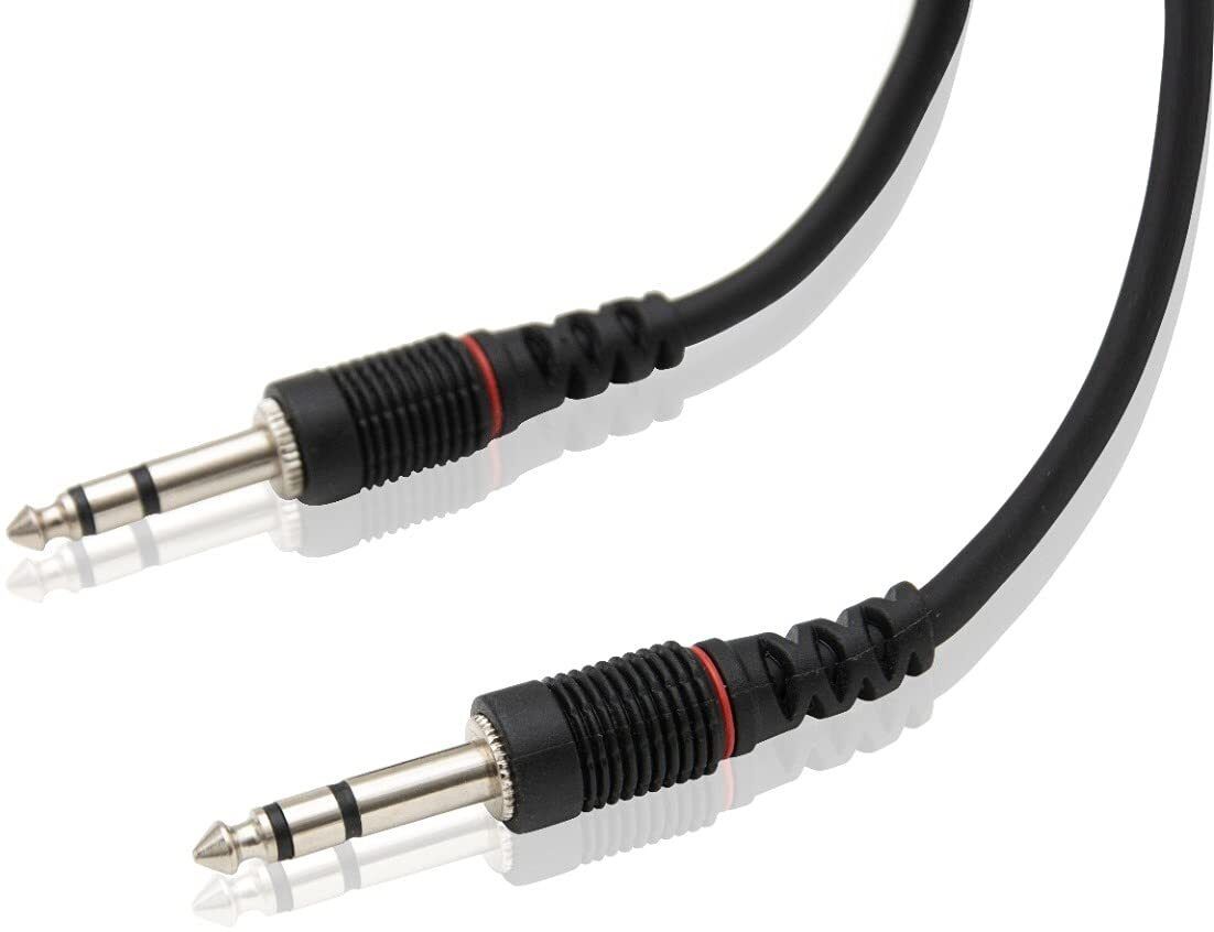 Kenware Black 6.35mm to 6.35mm Stereo Cable, 1/4 Inch Male TRS Speaker Amp Cable Jack (1.5 M) Phone Converter-image-1