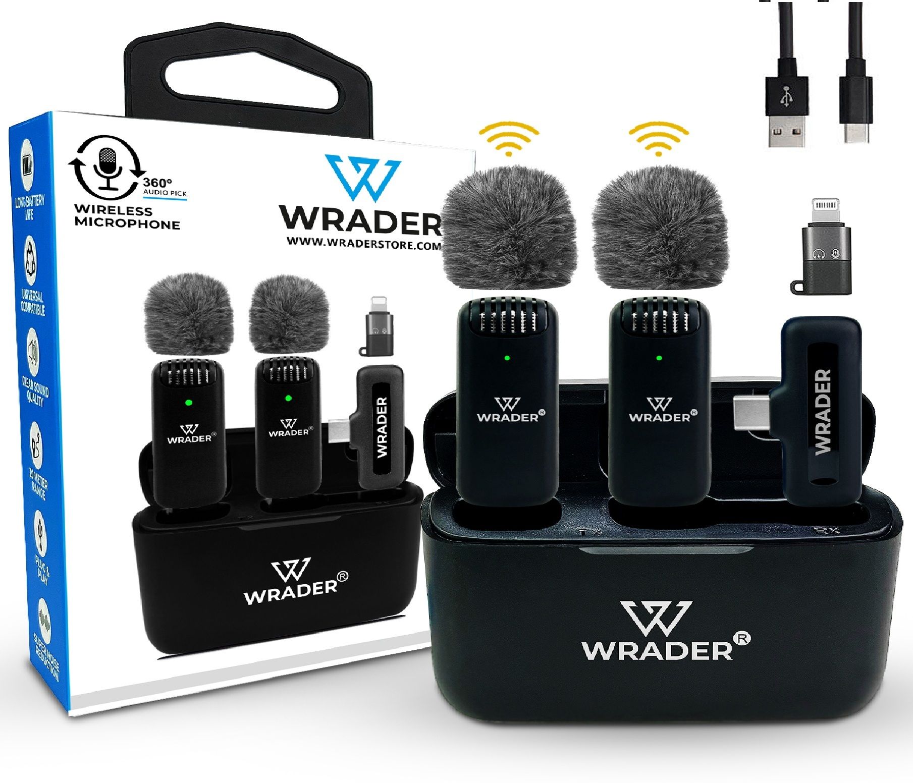 Wireless Mic with Fur Noise Reduction Microphones for YouTube Video Recording Microphone-image-1