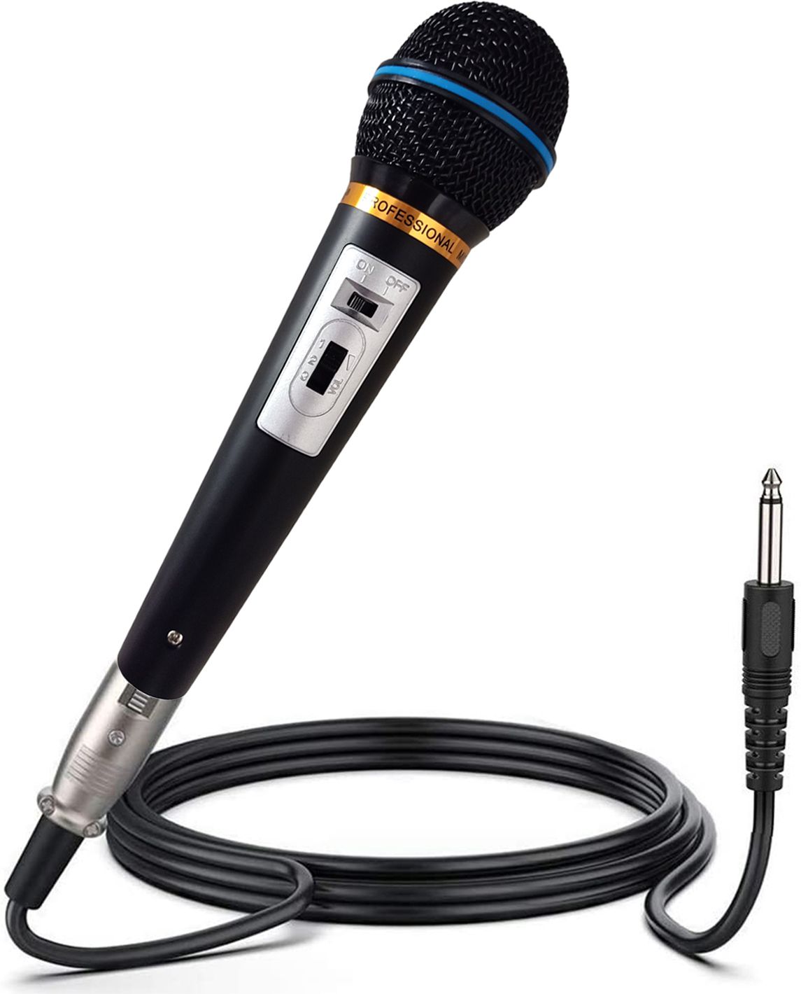 Professional Dynamic Mic Cardioid Vocal Multi-Purpose Microphones with XLR Cable Vocal Dynamic Wired Microphone Mic XLR-1/4" Cable for Playback, Singing