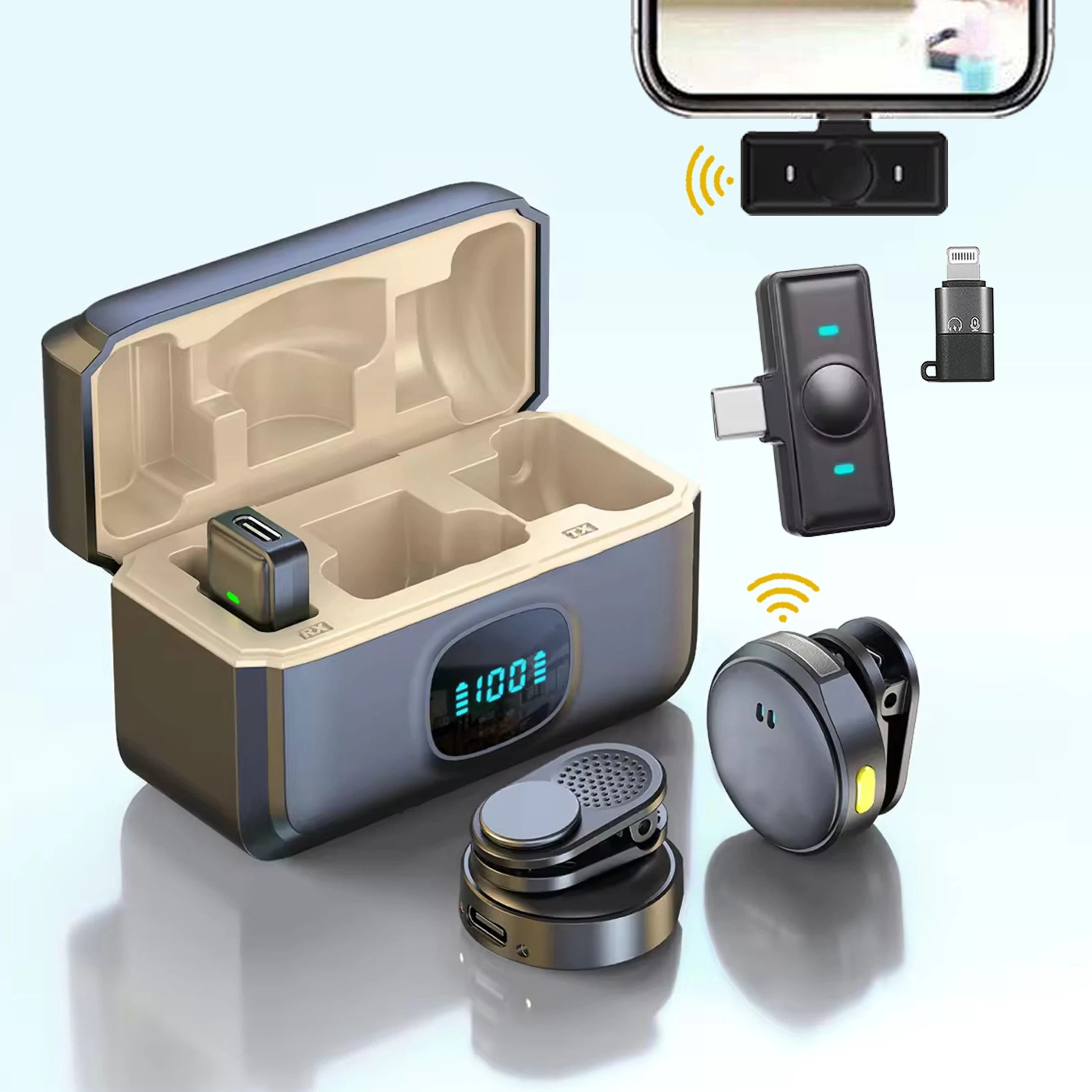 Wireless Mic for YouTube Noise Reduction Wireless microphone for Recording Microphone-image-43