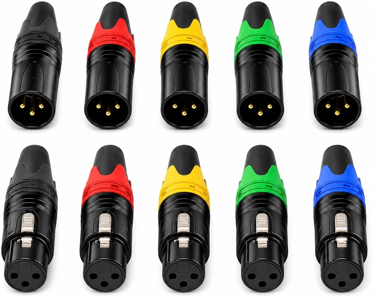 3 Pin XLR 1 Male 1 Female Mic Snake Plug Audio Socket High Conductivity Microphone-image-3