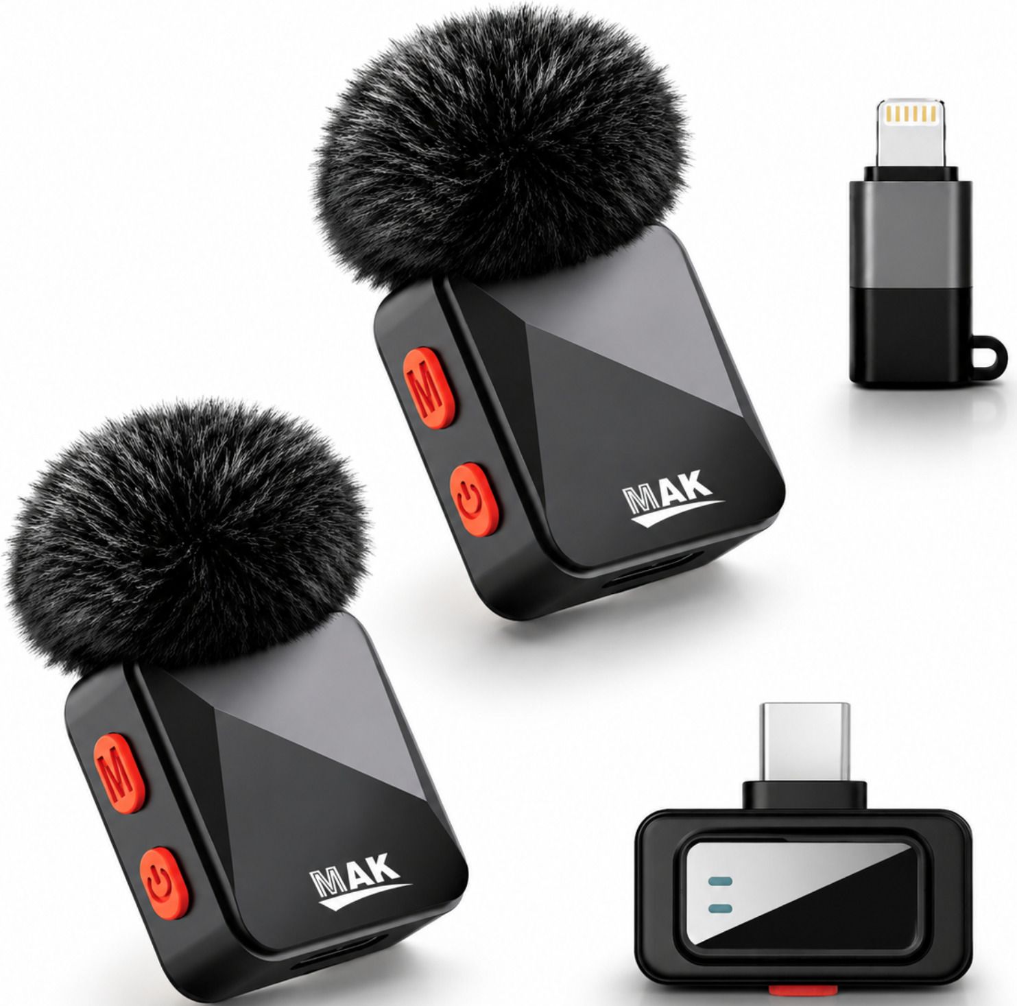 mak Dual Wireless Microphone with AI ANC & Fur for Content Creation Microphone-picture-11