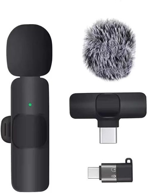 ® Furry-K8 Wireless Collar Mic for Type-C Android & ios Supported Lavalier AQ2 Microphone-image-44
