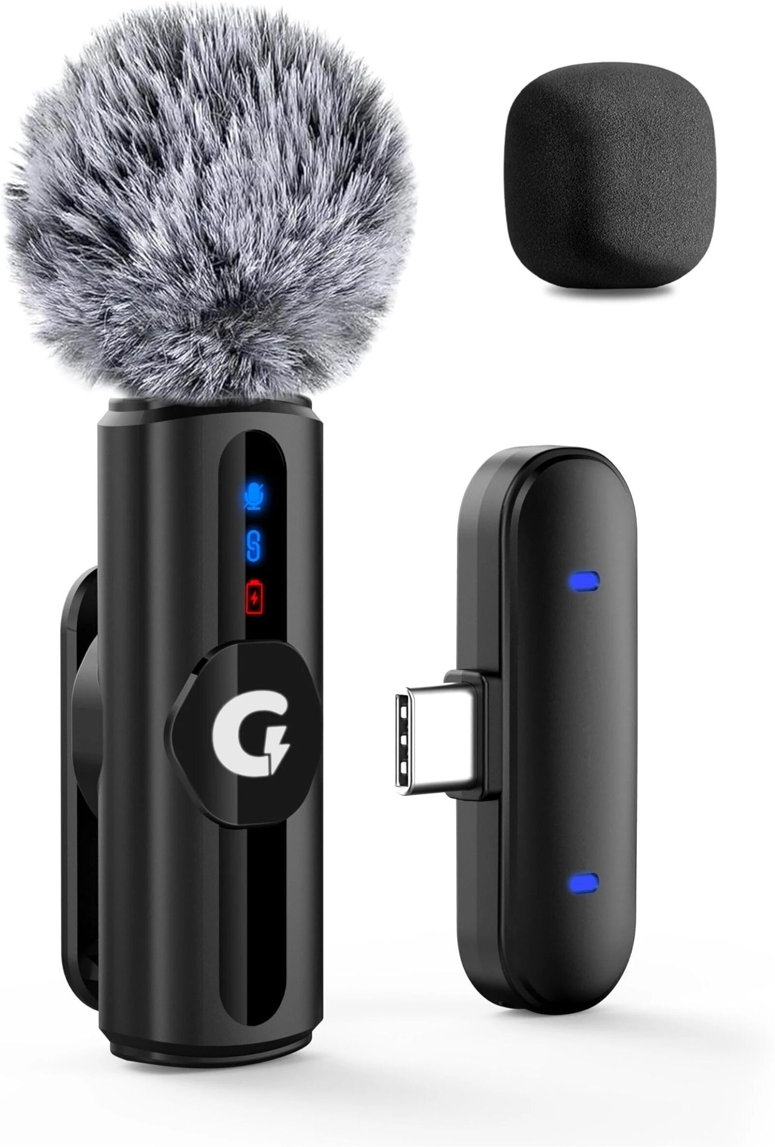 Wireless Mic, Cancellation Mic for YouTube, Vlogging, Recording For Type-C Microphone