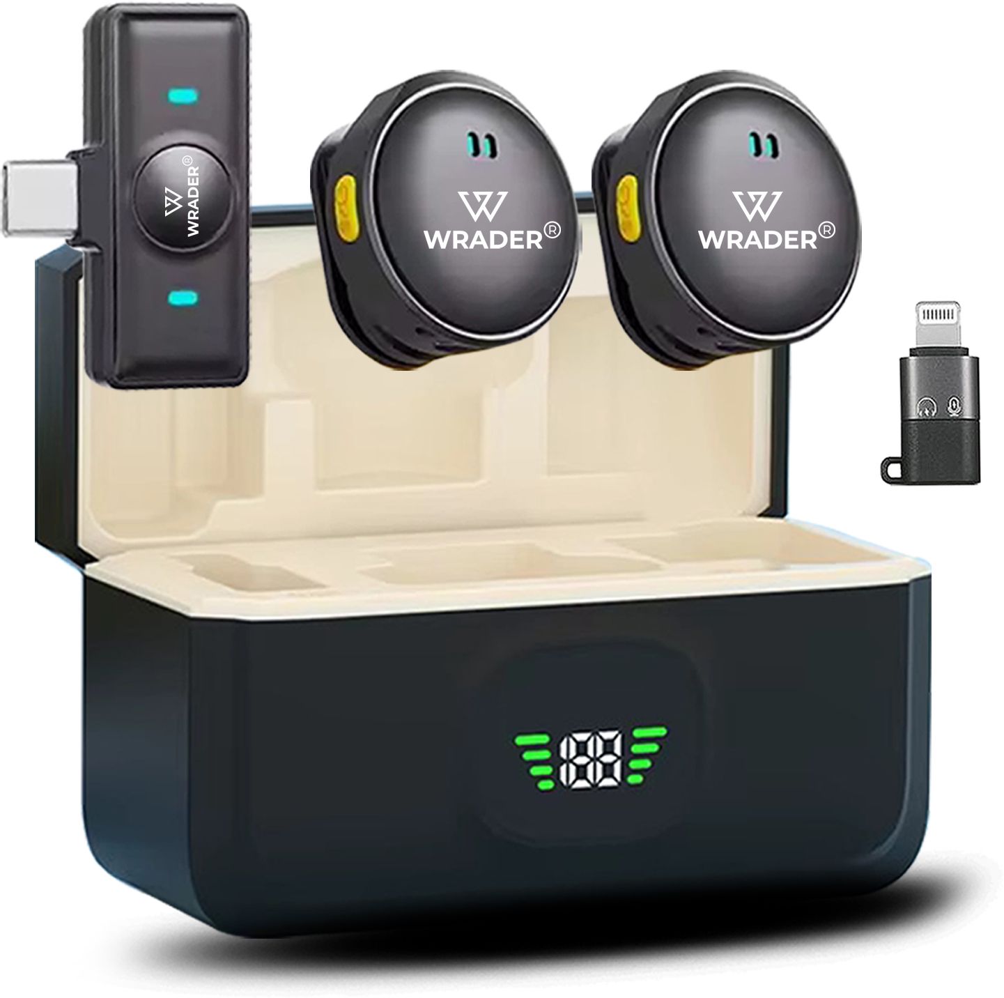 wrader Q8 Wireless Mic with Noise Cancellation for Video Recording Reel ASMR Vlogging Microphone-picture-39
