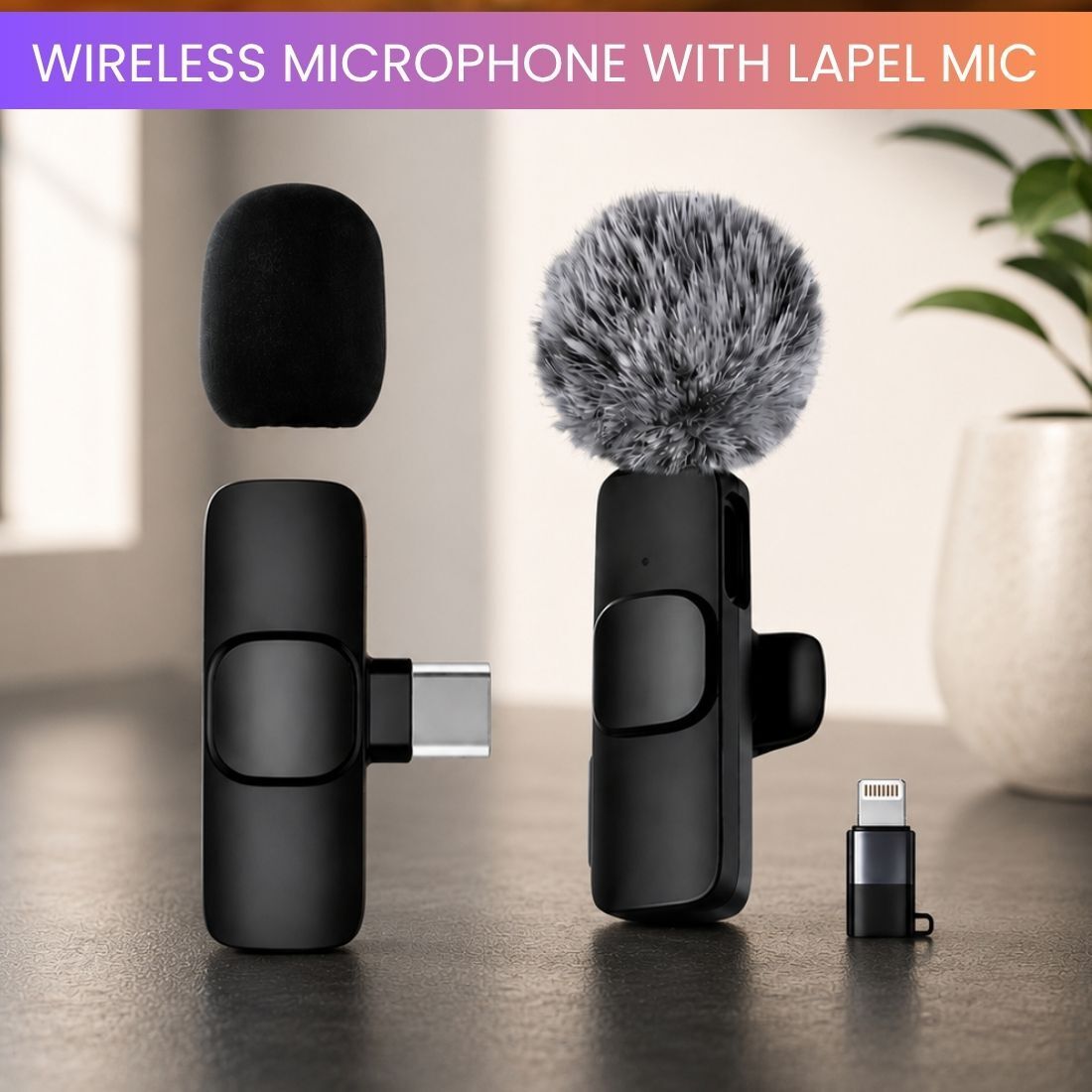 clairbell Wireless Mic for YouTube with Fur for Noise Reduction and Recording DC243 Microphone-picture-26