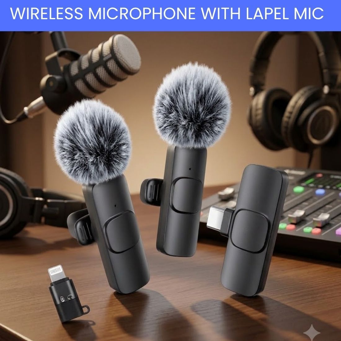 clairbell Dual Wireless Mic for YouTube Vlog Podcast Recording with ANC DZ176 Microphone-picture-15