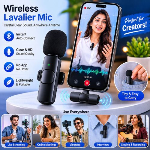 Wireless Microphone for Android & iPhone | Vlogging, Podcast, YouTube Microphone-image-27