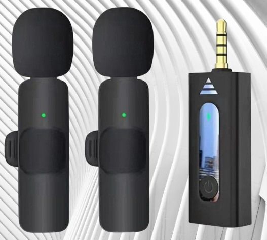 RV Enterprises ® K35 Dual Wireless Microphone for YouTube Video Voice Recording XQ8 Camera Microphone
