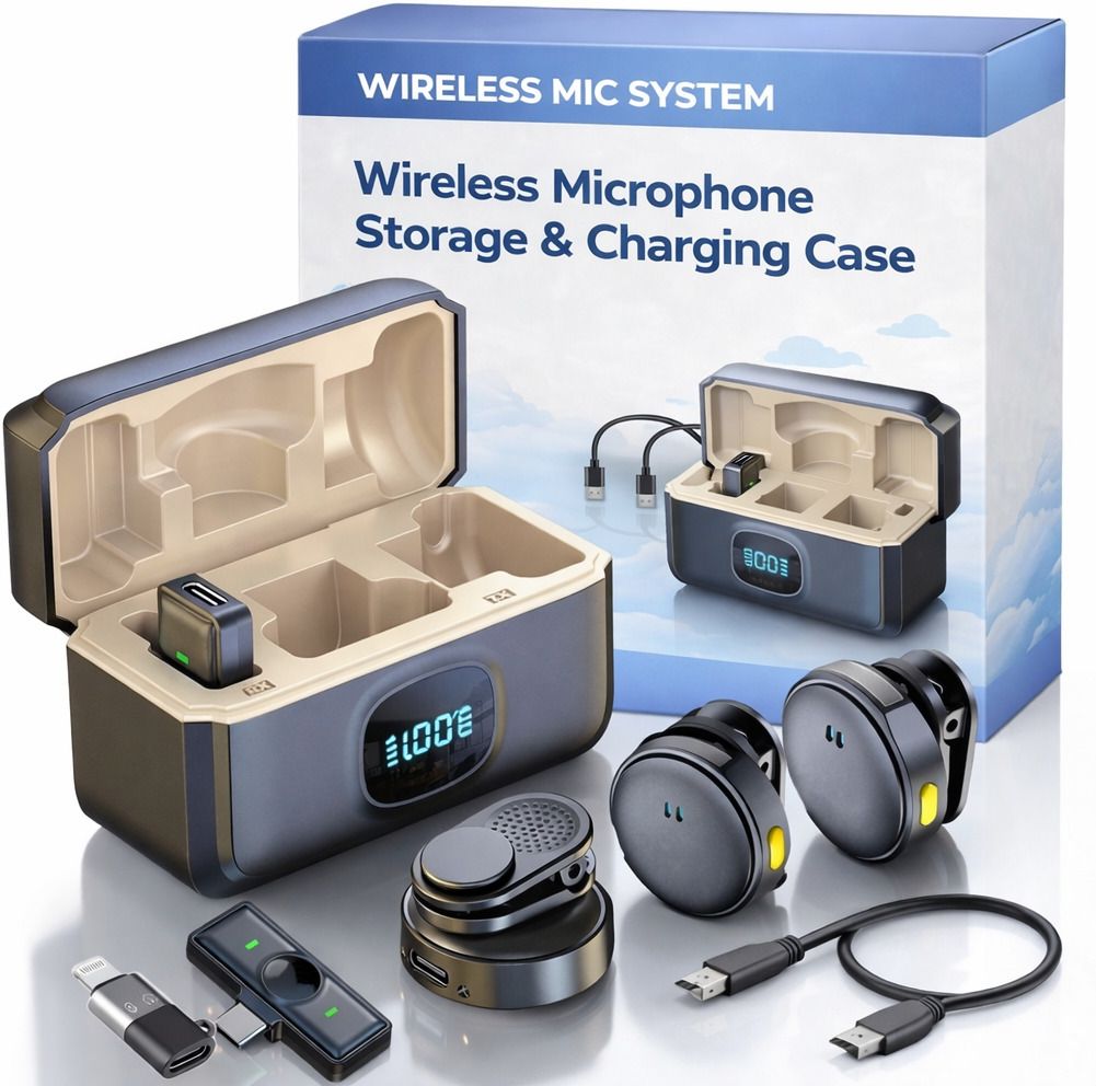 Wireless Dual Collar Mic with Battery Display & Clear Noise Reduction Audio Microphone-image-38