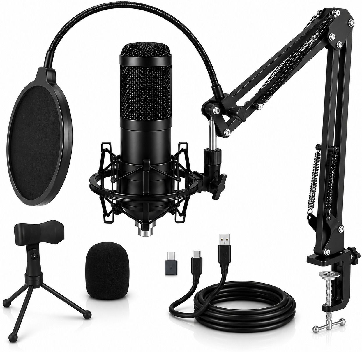 mocking bird USB Condenser Microphone Set for Podcasting, Online Meeting, Singing & Streaming Microphone-picture-28