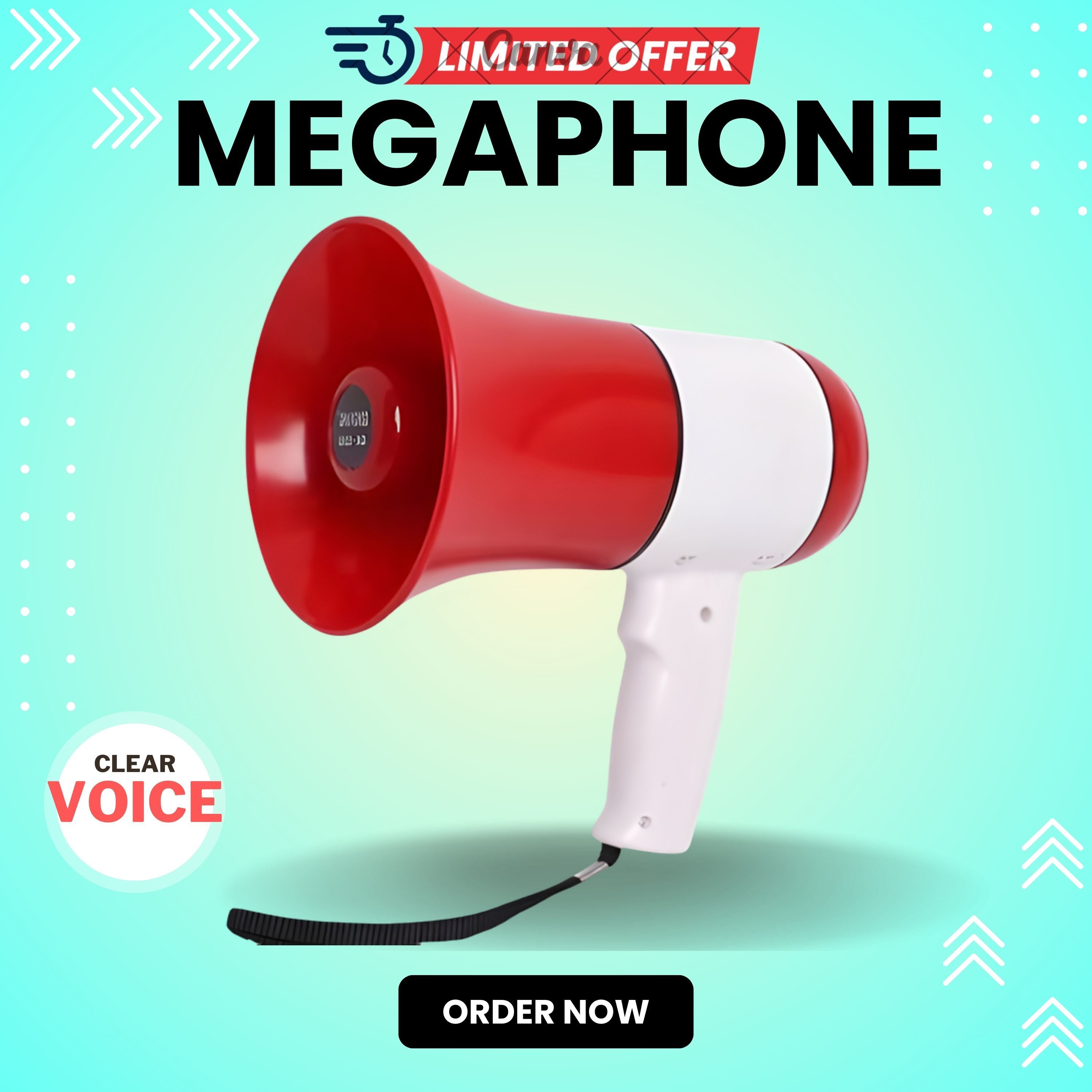 Handheld Megaphone Loud Speaker Recorder & 1500mAh Battery & Bluetooth SirenW18 Microphone-image-46
