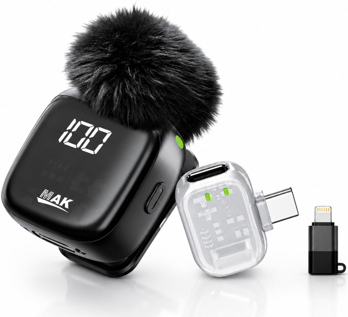 mak Wireless Lavalier AI ANC Microphone with Fur for Interviews & Vlogs Microphone-picture-15