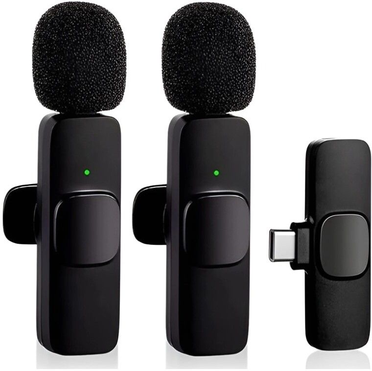 Dual Portable Wireless Mic with Lightning & Type-C Receiver Microphone-image-8