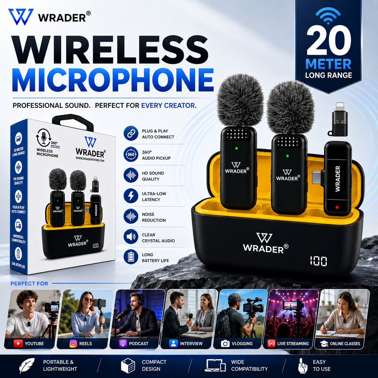 mobizac Wireless Mic with Muff Noise Cancellation Mike for Youtube Video Recording Microphone-picture-35