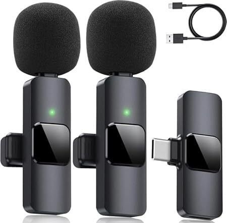 K9 Mic for Video Recording Vlog for All Mobile Wireless Collar Youtube Type-C Microphone-image-45