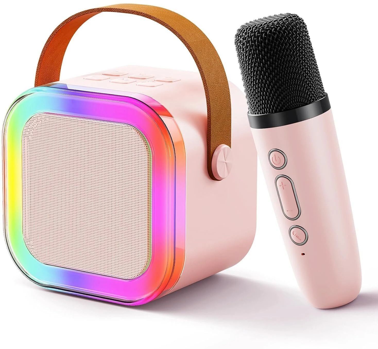 Machine for Kids Adults with Wireless Mics Portable Bluetooth Speaker Microphone