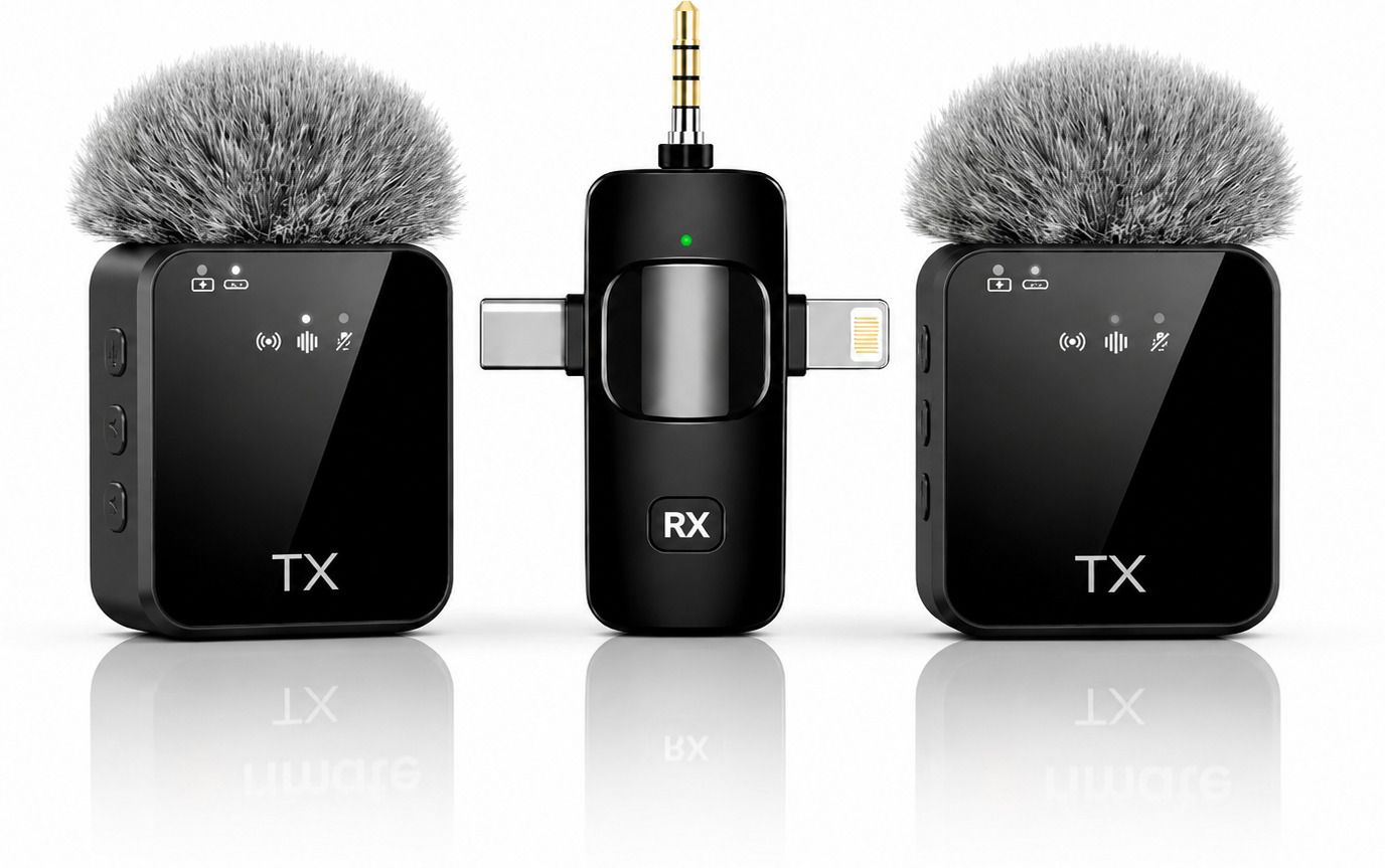 monrix 3-in-1 Wireless Microphone for Mobile & Camera, Noise Reduction, 10H Battery Microphone-picture-11